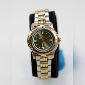 Fossil Blue Watch Women Silver Gold Stainless Steel 50m Battery Gray Quartz